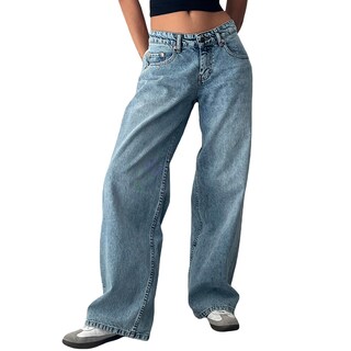 Foto 1 | Foto 1 | Vaqueros Kodaruber Y2k Para Mujer Talle Bajo Holgados Pierna Recta Azules - Venta Internacional.