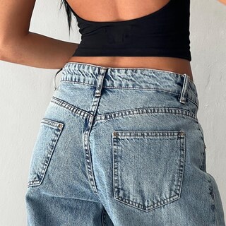 Foto 4 | Foto 4 | Vaqueros Kodaruber Y2k Para Mujer Talle Bajo Holgados Pierna Recta Azules - Venta Internacional.