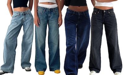 Foto 6 | Foto 6 | Vaqueros Mxiqqpltky De Talle Bajo Pierna Ancha Y Recta Para Mujer - Venta Internacional.