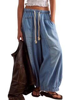 Foto 1 | Foto 1 | Jeans Hooever Para Mujer  Holgados  Pernera Ancha  Estilo Novio  Color Azul Claro  Talla Xs - Venta Internacional.