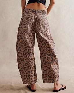 Foto 2 | Foto 2 | Pantalones Holgados Jeans Ezapine Para Mujer  Con Forma De Barril De Leopardo  Pernera Ancha - Venta Internacional.