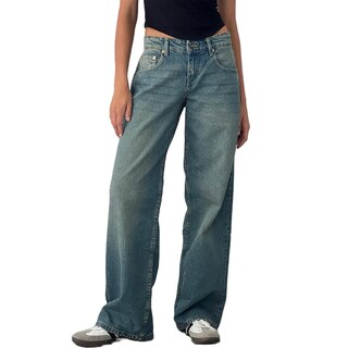 Foto 1 | Foto 1 | Vaqueros Mxiqqpltky De Talle Bajo Pierna Ancha Y Recta Para Mujer - Venta Internacional.