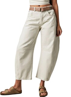 Foto 1 | Foto 1 | Jeans Loveimgs Para Mujer Cintura Media Pernera Ancha Y Holgada Color Marfil - Venta Internacional.