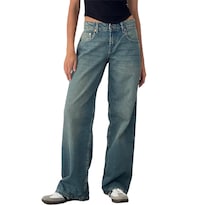 Vaqueros Kodaruber Y2k Para Mujer Talle Bajo Holgados Rectos Pernera Ancha - Venta Internacional.