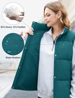 Foto 4 | Foto 4 | Chaleco Acolchado Yucolen Green Down 85% Pluma De Pato Para Mujer Xl - Venta Internacional.