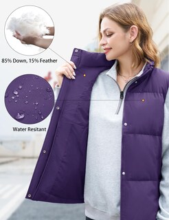 Foto 2 | Foto 2 | Chaleco Acolchado Yucolen Plumón Morado 85% Plumas De Pato Mujer 2024 - Venta Internacional.