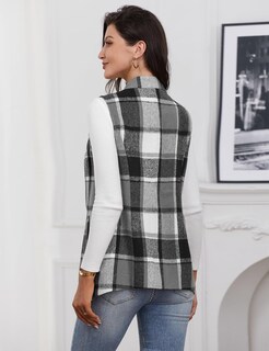 Foto 5 | Foto 5 | Chaleco Idealsanxun De Lana A Cuadros Para Mujer Color Gris Talla Xxl - Venta Internacional.