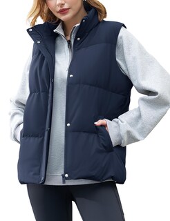 Foto 1 | Foto 1 | Chaleco Acolchado Yucolen Azul Marino Para Mujer Con 85% De Plumón De Pato 2xl - Venta Internacional.