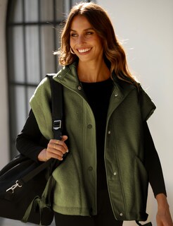 Foto 5 | Foto 5 | Chaleco Polar Nicfazy Para Mujer Chaqueta Sherpa Con Botones Color Verde Xl - Venta Internacional.