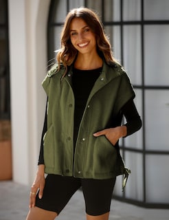 Foto 6 | Foto 6 | Chaleco Polar Nicfazy Para Mujer Chaqueta Sherpa Con Botones Color Verde Xl - Venta Internacional.