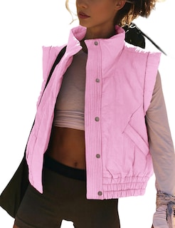 Foto 1 | Foto 1 | Chaleco Acolchado Athlisan Para Mujer Cuello Alto Corto Rosa - Venta Internacional.
