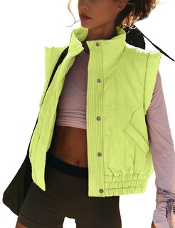 Foto 1 | Foto 1 | Chaleco Acolchado Lviefent Para Mujer Corto Color Verde Brillante Talla Xl - Venta Internacional.