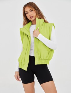 Foto 2 | Foto 2 | Chaleco Acolchado Lviefent Para Mujer Corto Color Verde Brillante Talla Xl - Venta Internacional.