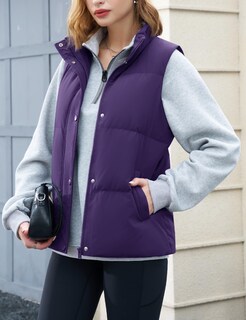 Foto 5 | Foto 5 | Chaleco Acolchado Yucolen Para Mujer Sin Mangas Color Morado Oscuro - Venta Internacional.