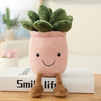 Cojín De Felpa Con Bonito Diseño De Plantas Suculentas Y Tulipanes - Venta Internacional.