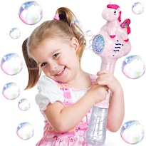 Luces Led Bubble Gun Unicorn Con 2 Botellas De Recarga Para Niños - Venta Internacional.