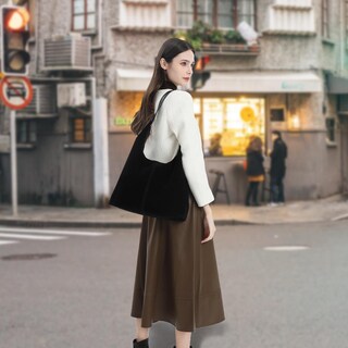 Foto 7 | Foto 7 | Bolso De Gamuza Moulyan Para Mujer Tote Hobo Shoulder Brown - Venta Internacional.