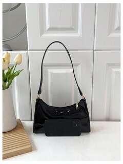 Foto 3 | Foto 3 | Bolso Qwinee De Charol Artificial Para Mujer Color Negro - Venta Internacional.