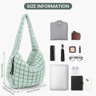 Foto 6 | Foto 6 | Bolso De Mano Juoxeepy  Acolchado  Grande  Acolchado  De Nailon Con Hombros - Venta Internacional.