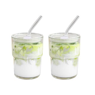 Foto 1 | Foto 1 | Vaso De Vidrio Minghyzya 390 Ml Con Pajita Y Tapa Paquete De 2 - Venta Internacional.