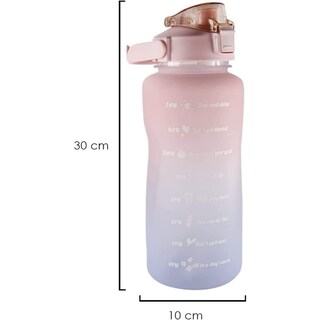 Foto 3 | Foto 3 | Botella De Agua Motivacional De 2 Litros De Capacidad Sin Bpa Azul Y Naranja - Venta Internacional.