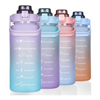 Foto 5 | Foto 5 | Botella De Agua Motivacional De 2 Litros De Capacidad Sin Bpa Azul Y Naranja - Venta Internacional.