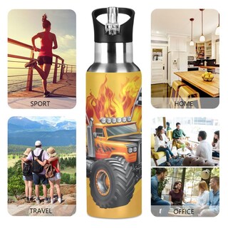 Foto 6 | Foto 6 | Botella De Agua Wevibofu Yellow Fire Racing Car 600 Ml De Acero Inoxidable - Venta Internacional.
