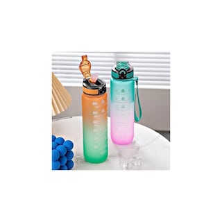 Foto 1 | Foto 1 | Botella De Agua Motivacional De 1000 Ml Sin Bpa Con Marcadores De Tiempo - Venta Internacional.