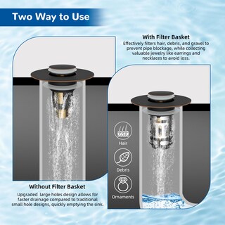 Foto 3 | Foto 3 | Colador De Desagüe Para Lavabo De Baño Hibbent 3 En 1 Paquete De 2 - Venta Internacional.