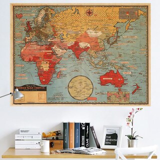 Foto 1 | Foto 1 | Adhesivo De Pared De Pvc Extraíble Con Mapa Del Mundo Retro Multicolor - Venta Internacional.