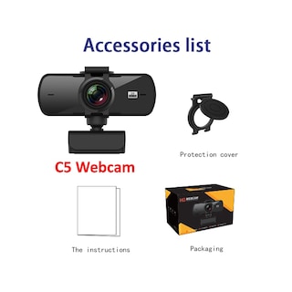 Foto 1 | Foto 1 | Cámara Web Wsdcam C5 2k Full Hd Con Rotación De 360° Con Micrófono - Venta Internacional.