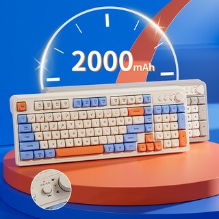 Foto 3 | Foto 3 | Teclado Inalámbrico Silencioso 98 Teclas De Tacto Mecánico Retroiluminación Rgb - Venta Internacional.