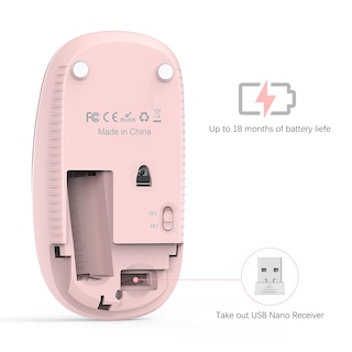 Foto 3 | Foto 3 | Ratón Inalámbrico Unipows Nano Receptor 2.4g De 15 M De Alcance Color Rosa - Venta Internacional.