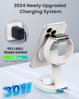 Foto 3 | Foto 3 | Cargador Inalámbrico Y Estación De Carga Aonimi 3 En 1 Para Iphone - Venta Internacional.
