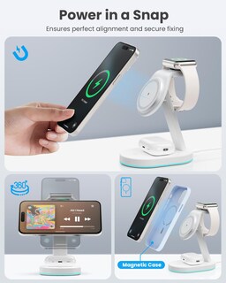 Foto 4 | Foto 4 | Cargador Inalámbrico Y Estación De Carga Aonimi 3 En 1 Para Iphone - Venta Internacional.