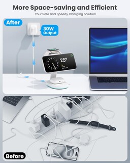 Foto 7 | Foto 7 | Cargador Inalámbrico Y Estación De Carga Aonimi 3 En 1 Para Iphone - Venta Internacional.