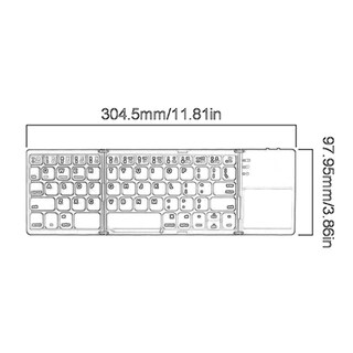 Foto 3 | Foto 3 | Teclado Táctil Plegable De Tres Pliegues Con Panel Táctil Mini Negro/blanco - Venta Internacional.