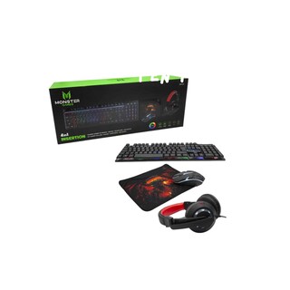 Foto 1 | Foto 1 | Kit Monster Games Insertion K4125 4 En 1: Teclado Y Auriculares - Venta Internacional.