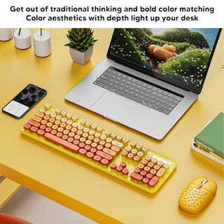 Foto 2 | Foto 2 | Combo De Teclado Y Ratón Sanpyl 2.4g Inalámbrico Abs Amarillo - Venta Internacional.