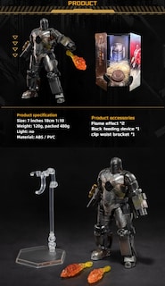 Foto 6 | Foto 6 | Figura De Acción Ovonni Ironman Mk1 De 7 Pulgadas Con Accesorios - Venta Internacional.