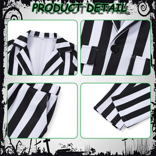 Foto 5 | Foto 5 | Traje De Rayas Blanco Y Negro Para Adulto Costume Cabeny Ca057xxl - Venta Internacional.