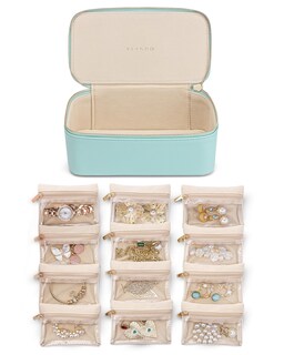 Foto 1 | Foto 1 | Organizador De Joyas Vlando Travel Con 12 Bolsas De Terciopelo  Color Azul Lago - Venta Internacional.