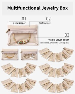 Foto 4 | Foto 4 | Bolsas Para Joyas Vlando Travel De Terciopelo Transparente Bolsillos Con Cierre 33 Unidades - Venta Internacional.