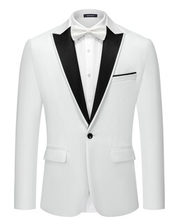 Foto 1 | Foto 1 | Chaqueta De Esmoquin Mage Para Hombre Con Un Botón Y Solapa Con Muescas Corte Ajustado - Venta Internacional.