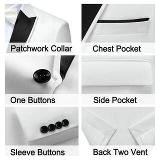 Foto 3 | Foto 3 | Chaqueta De Esmoquin Mage Para Hombre Con Un Botón Y Solapa Con Muescas Corte Ajustado - Venta Internacional.