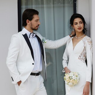 Foto 4 | Foto 4 | Chaqueta De Esmoquin Mage Para Hombre Con Un Botón Y Solapa Con Muescas Corte Ajustado - Venta Internacional.