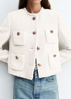 Foto 4 | Foto 4 | Chaqueta Tipo Blazer Yexpine Cropped Tweed Para Mujer  Color Blanco - Venta Internacional.