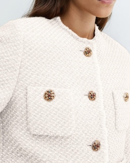 Foto 5 | Foto 5 | Chaqueta Tipo Blazer Yexpine Cropped Tweed Para Mujer  Color Blanco - Venta Internacional.