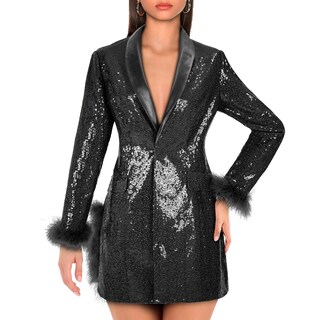 Foto 1 | Foto 1 | Chaqueta De Lentejuelas Higaki Z3519bk Para Mujer Manga Larga Corte Ajustado - Venta Internacional.