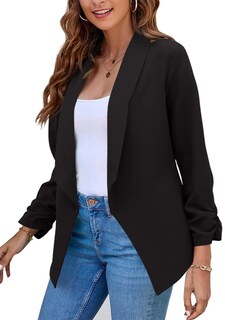 Foto 2 | Foto 2 | Chaqueta Tipo Blazer Bofeta Para Mujer Casual Manga Larga Negra 3xl - Venta Internacional.